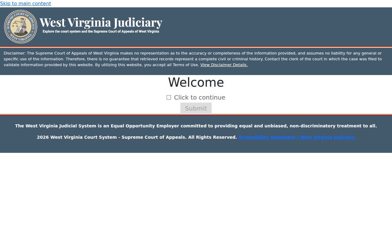 Bridgeport resident lookup at the West Virginia magistrate case search